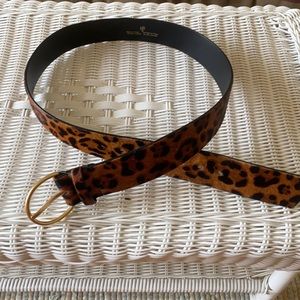 Cabi faux animal print belt with gold buckle